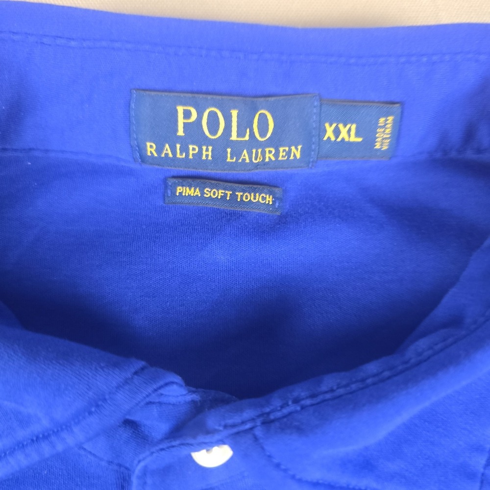 Polo Ralph Lauren Shirt Mens XXL Blue Pony Preppy Pima Soft Touch - Picture 2 of 6